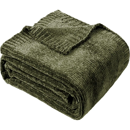 battilo home olive green chenille throw blanket.webp